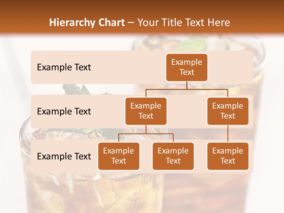 Two Glasses Of Ice Tea With Mint On A Table PowerPoint Template