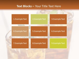 Two Glasses Of Ice Tea With Mint On A Table PowerPoint Template