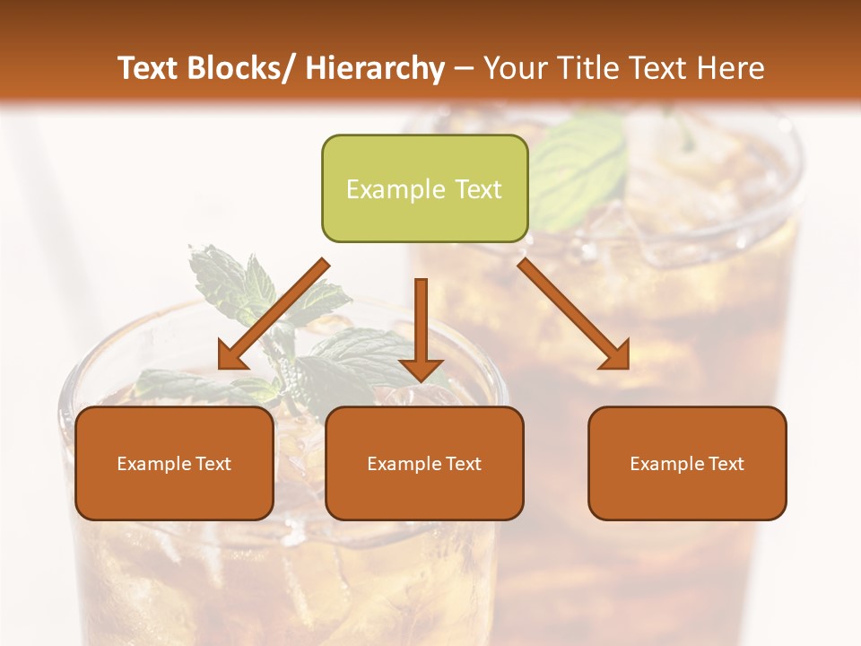 Two Glasses Of Ice Tea With Mint On A Table PowerPoint Template