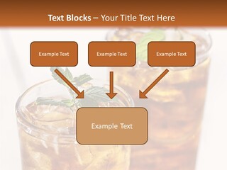 Two Glasses Of Ice Tea With Mint On A Table PowerPoint Template