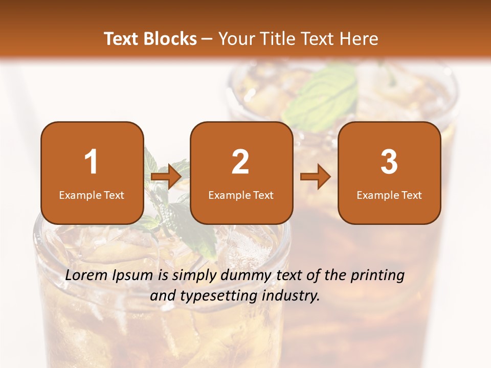 Two Glasses Of Ice Tea With Mint On A Table PowerPoint Template