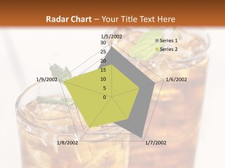 Two Glasses Of Ice Tea With Mint On A Table PowerPoint Template