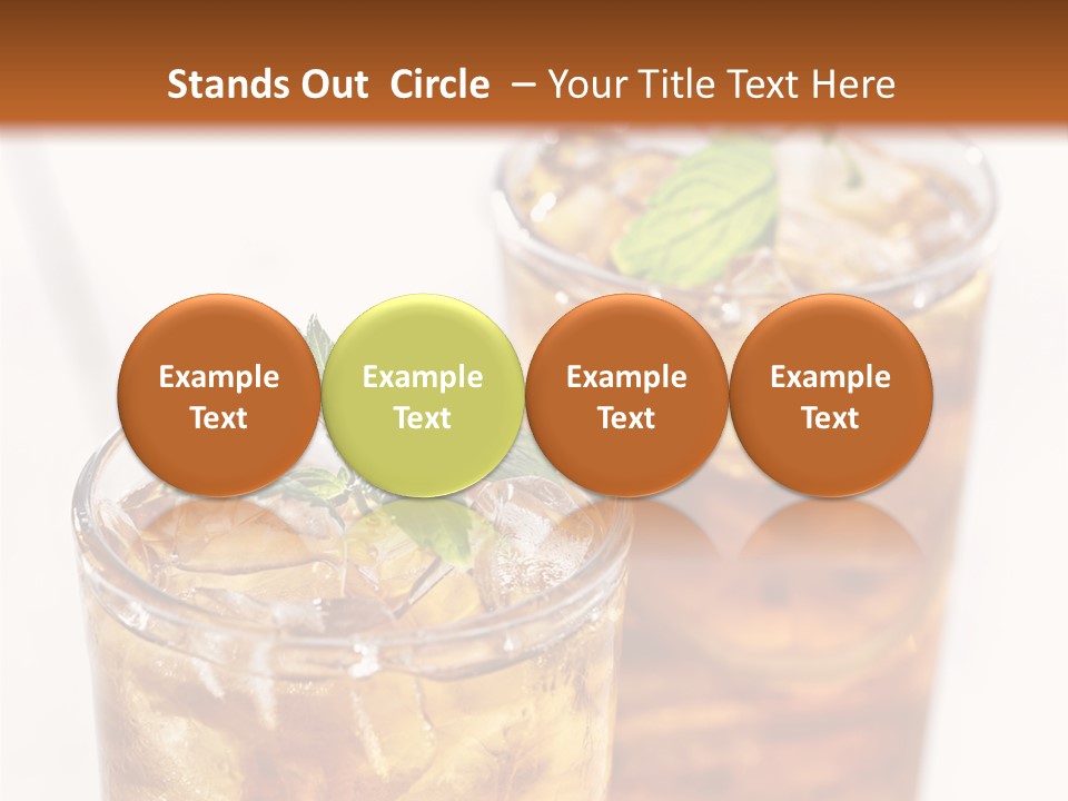 Two Glasses Of Ice Tea With Mint On A Table PowerPoint Template