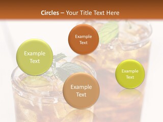 Two Glasses Of Ice Tea With Mint On A Table PowerPoint Template