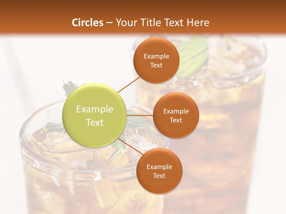 Two Glasses Of Ice Tea With Mint On A Table PowerPoint Template