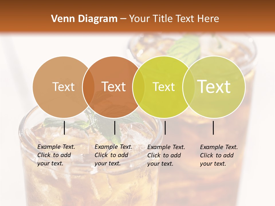 Two Glasses Of Ice Tea With Mint On A Table PowerPoint Template