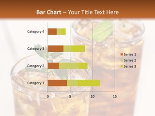 Two Glasses Of Ice Tea With Mint On A Table PowerPoint Template