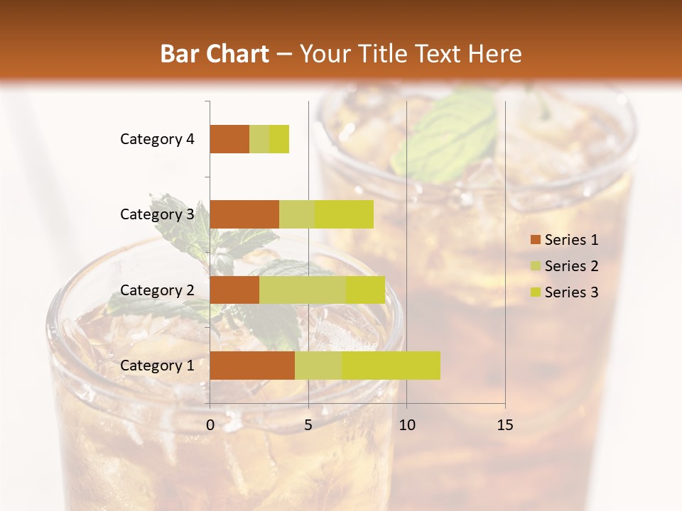 Two Glasses Of Ice Tea With Mint On A Table PowerPoint Template