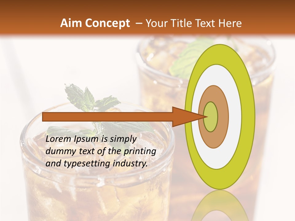 Two Glasses Of Ice Tea With Mint On A Table PowerPoint Template