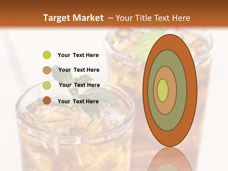 Two Glasses Of Ice Tea With Mint On A Table PowerPoint Template
