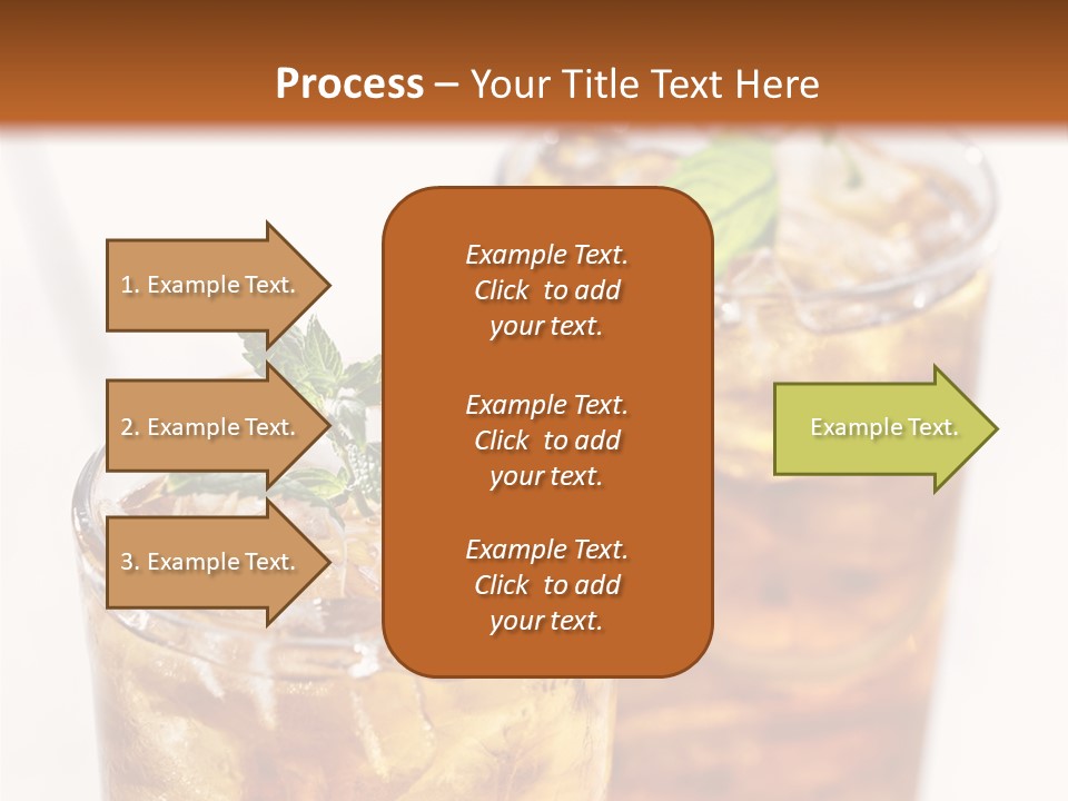 Two Glasses Of Ice Tea With Mint On A Table PowerPoint Template