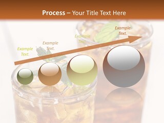 Two Glasses Of Ice Tea With Mint On A Table PowerPoint Template