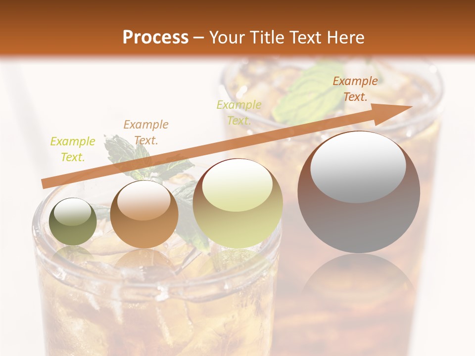 Two Glasses Of Ice Tea With Mint On A Table PowerPoint Template