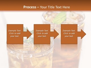 Two Glasses Of Ice Tea With Mint On A Table PowerPoint Template