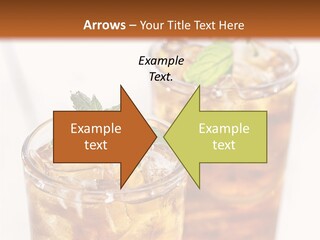 Two Glasses Of Ice Tea With Mint On A Table PowerPoint Template