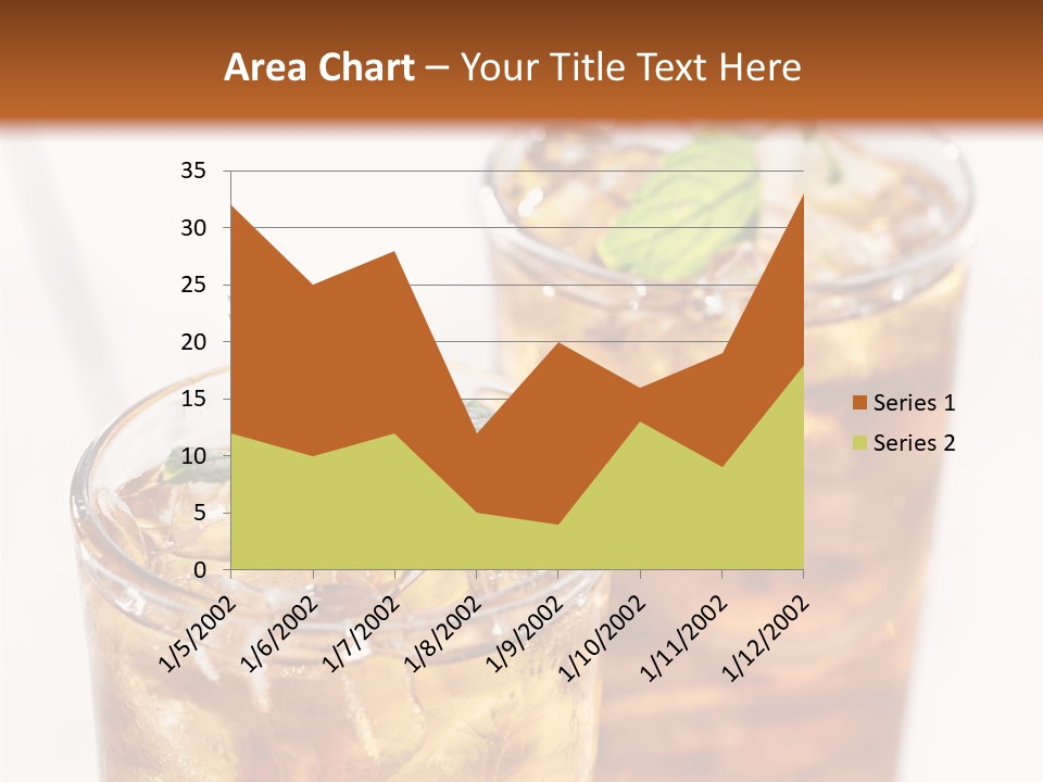 Two Glasses Of Ice Tea With Mint On A Table PowerPoint Template