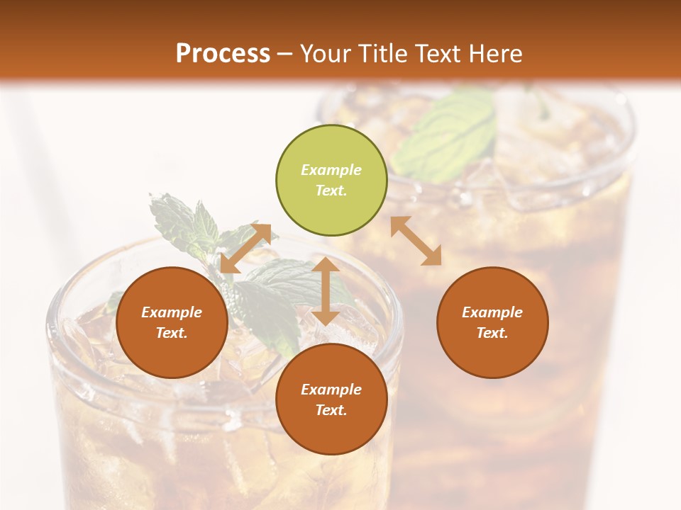 Two Glasses Of Ice Tea With Mint On A Table PowerPoint Template