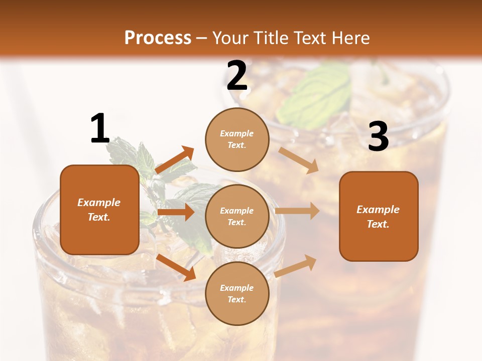 Two Glasses Of Ice Tea With Mint On A Table PowerPoint Template