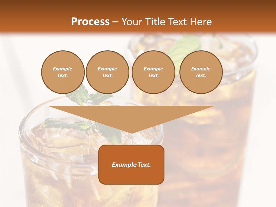 Two Glasses Of Ice Tea With Mint On A Table PowerPoint Template
