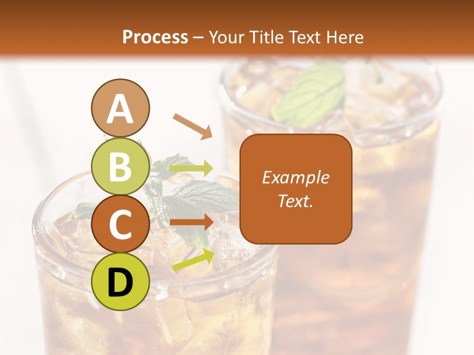 Two Glasses Of Ice Tea With Mint On A Table PowerPoint Template