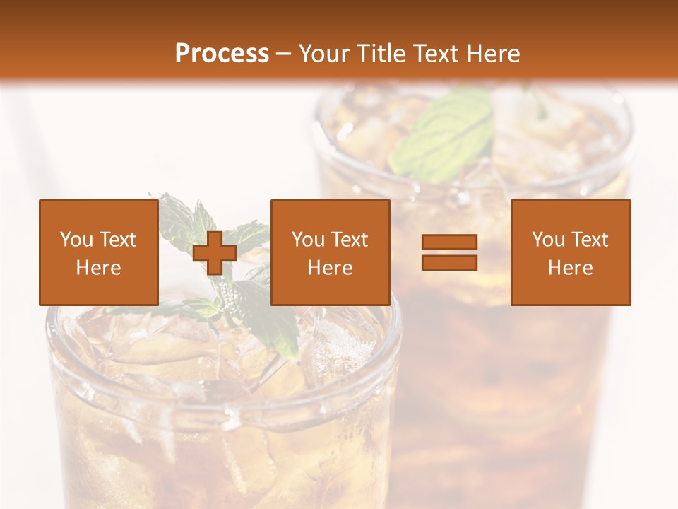 Two Glasses Of Ice Tea With Mint On A Table PowerPoint Template