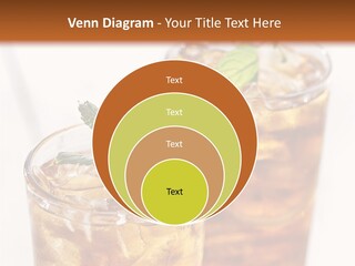 Two Glasses Of Ice Tea With Mint On A Table PowerPoint Template