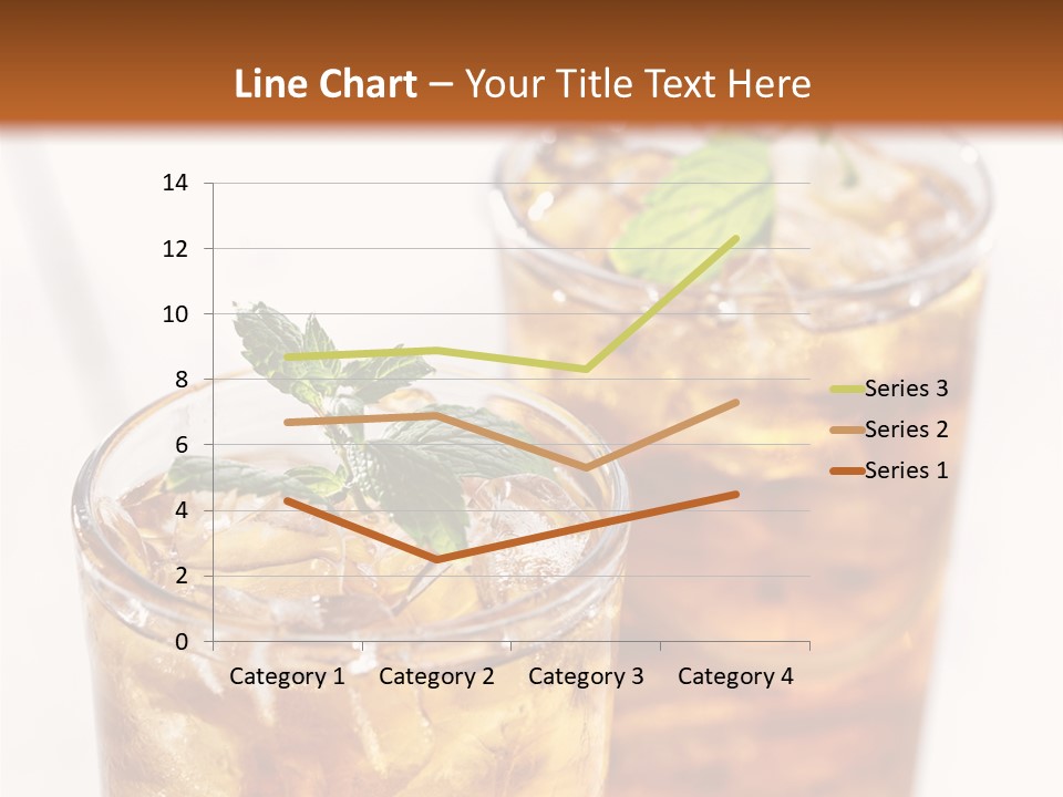 Two Glasses Of Ice Tea With Mint On A Table PowerPoint Template