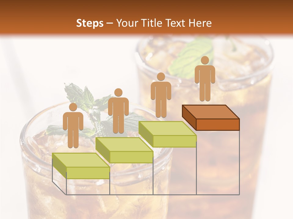 Two Glasses Of Ice Tea With Mint On A Table PowerPoint Template