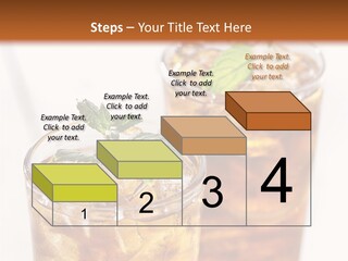 Two Glasses Of Ice Tea With Mint On A Table PowerPoint Template