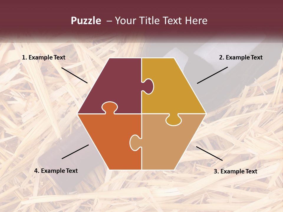 A Bottle Of Wine Sitting On Top Of Straw PowerPoint Template