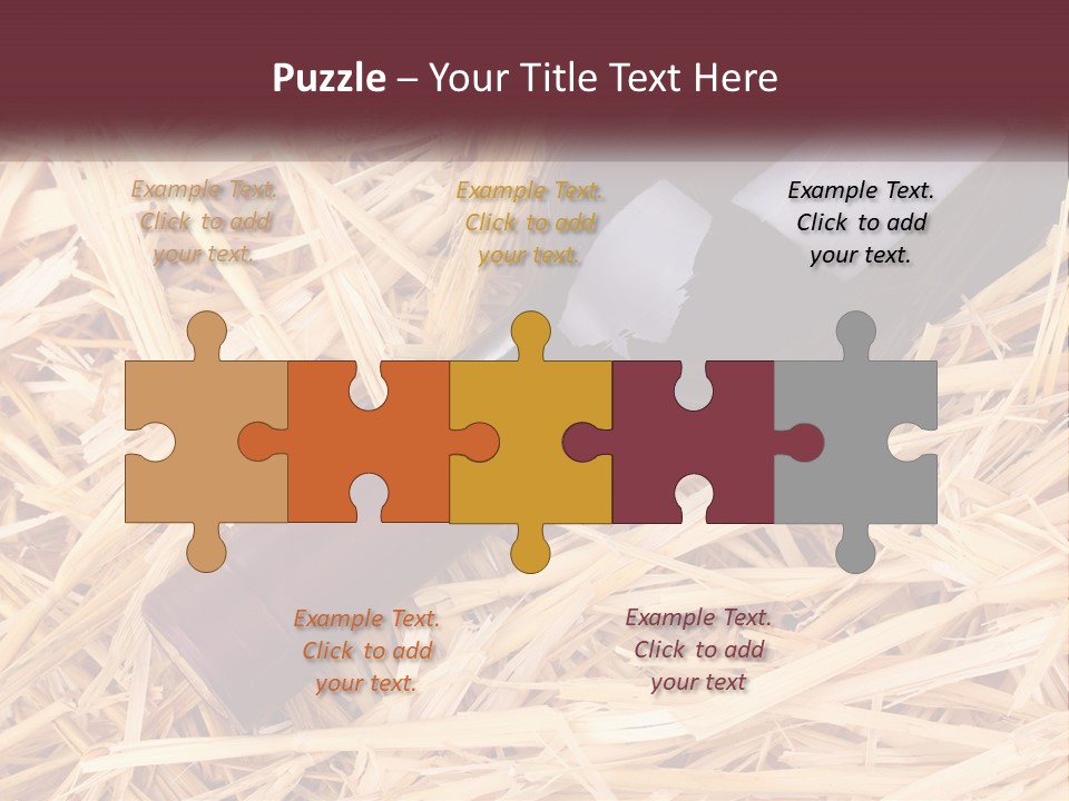 A Bottle Of Wine Sitting On Top Of Straw PowerPoint Template