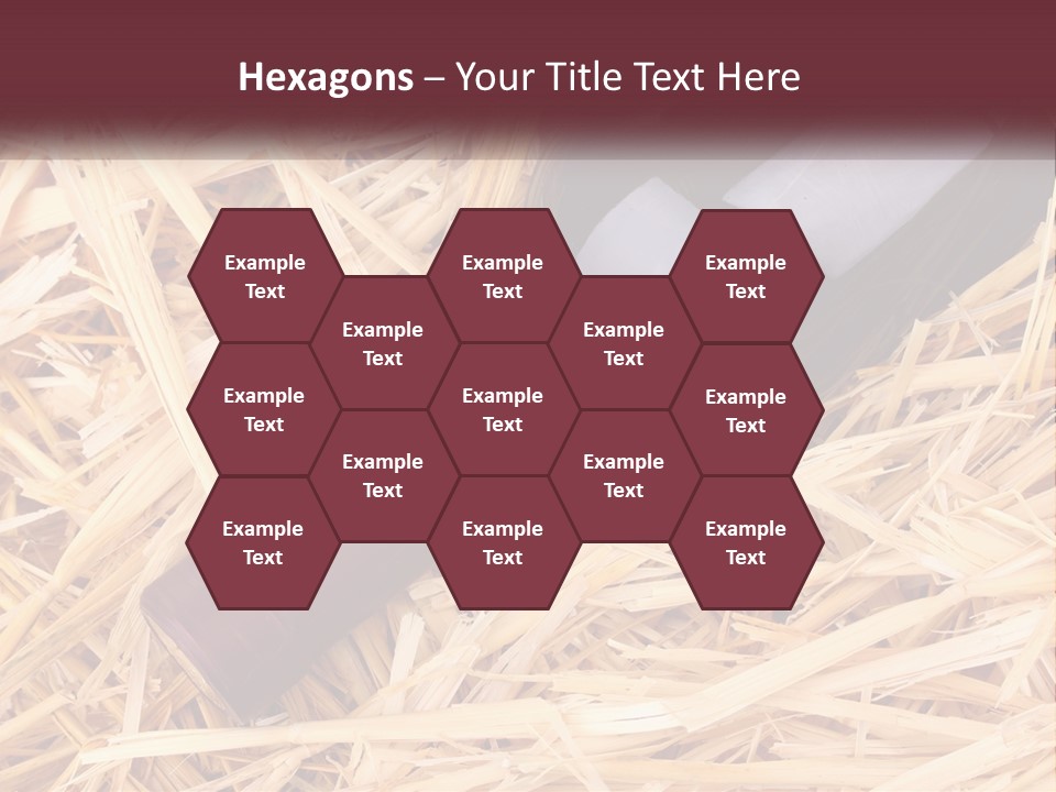 A Bottle Of Wine Sitting On Top Of Straw PowerPoint Template