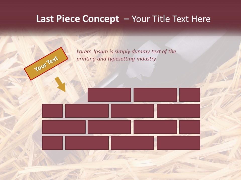 A Bottle Of Wine Sitting On Top Of Straw PowerPoint Template