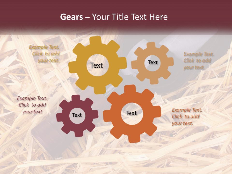 A Bottle Of Wine Sitting On Top Of Straw PowerPoint Template