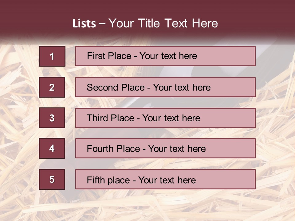 A Bottle Of Wine Sitting On Top Of Straw PowerPoint Template