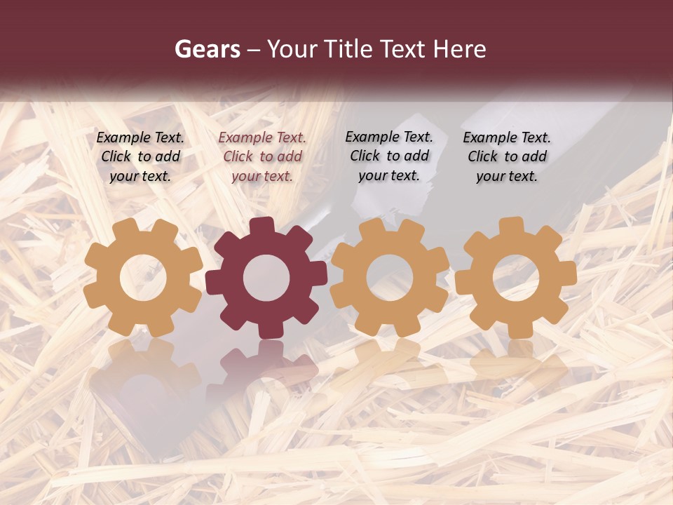 A Bottle Of Wine Sitting On Top Of Straw PowerPoint Template