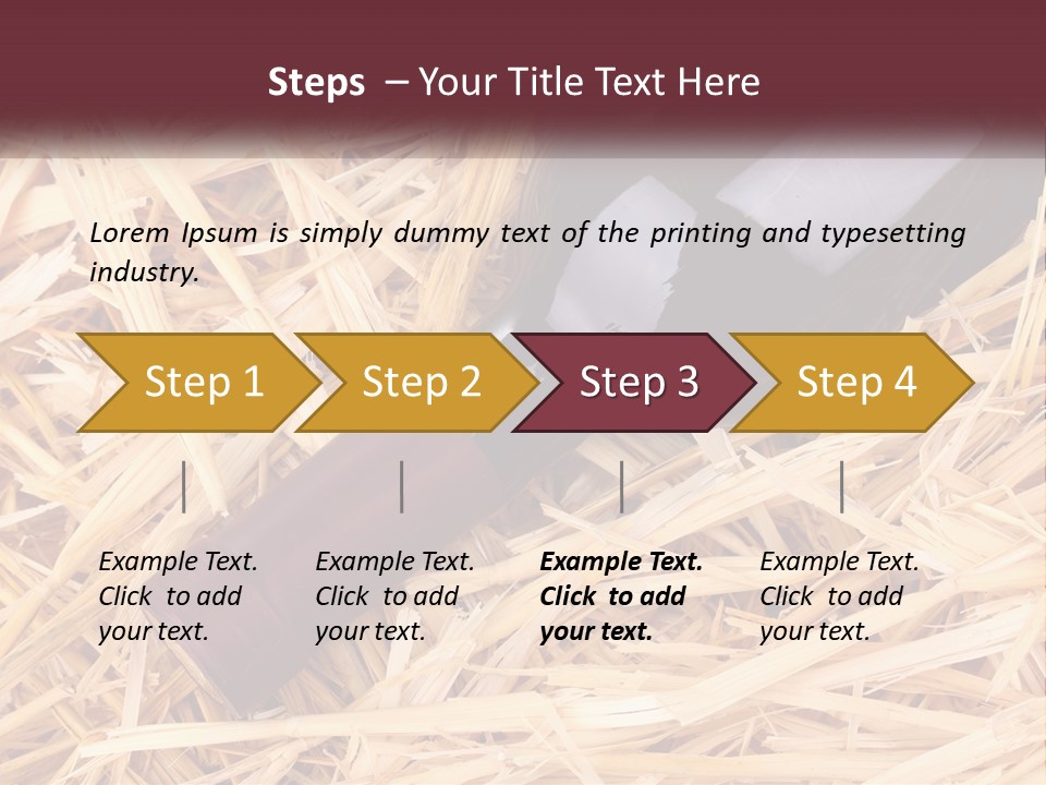 A Bottle Of Wine Sitting On Top Of Straw PowerPoint Template