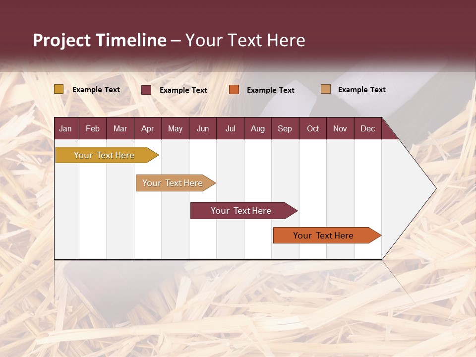 A Bottle Of Wine Sitting On Top Of Straw PowerPoint Template