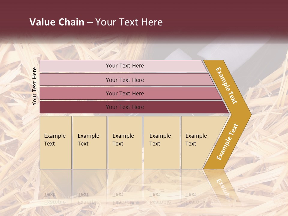 A Bottle Of Wine Sitting On Top Of Straw PowerPoint Template