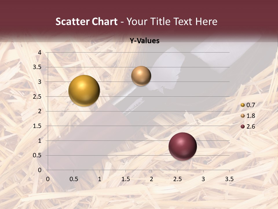A Bottle Of Wine Sitting On Top Of Straw PowerPoint Template