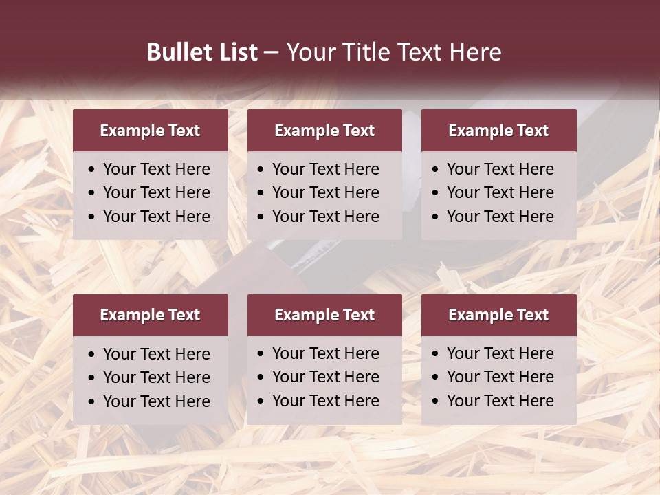 A Bottle Of Wine Sitting On Top Of Straw PowerPoint Template