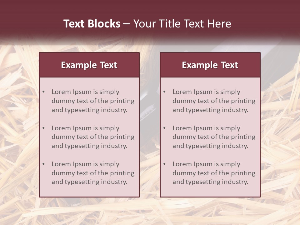 A Bottle Of Wine Sitting On Top Of Straw PowerPoint Template