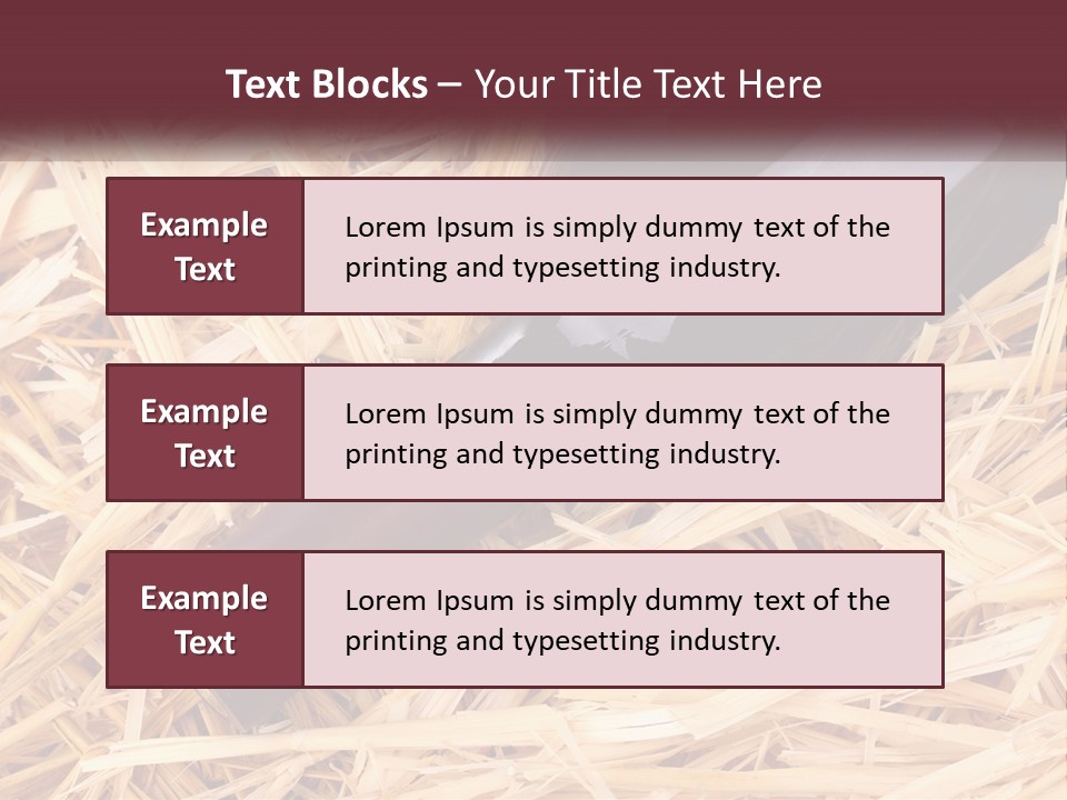 A Bottle Of Wine Sitting On Top Of Straw PowerPoint Template