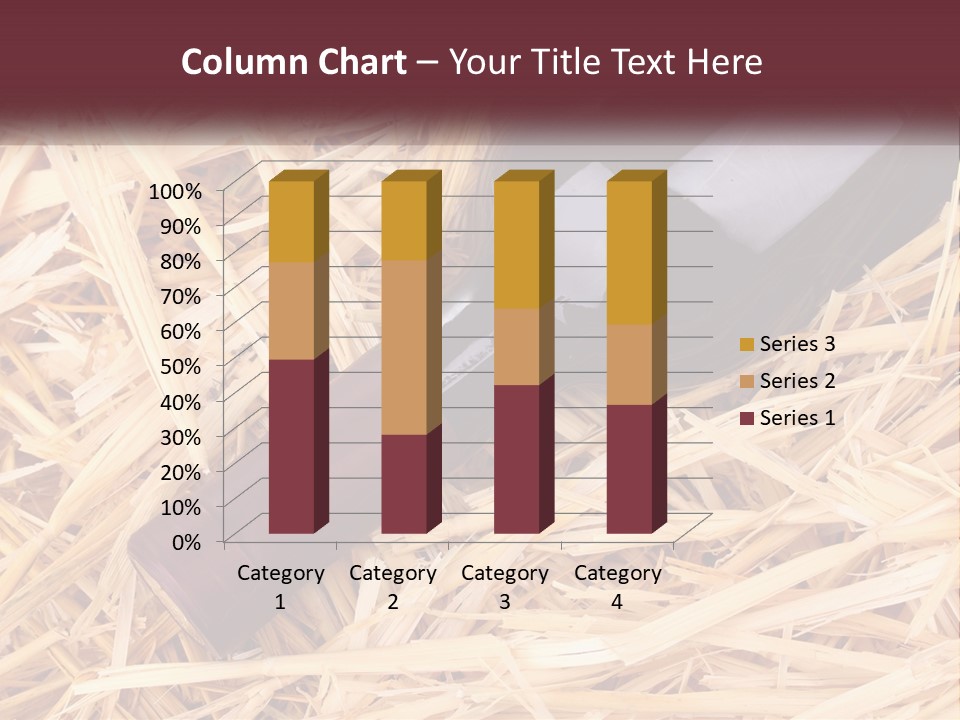 A Bottle Of Wine Sitting On Top Of Straw PowerPoint Template