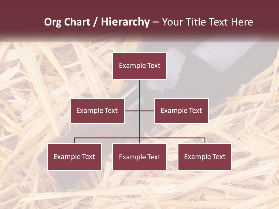 A Bottle Of Wine Sitting On Top Of Straw PowerPoint Template