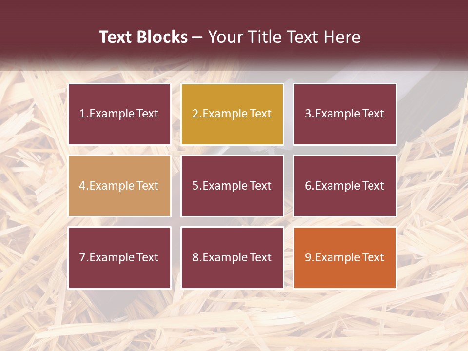 A Bottle Of Wine Sitting On Top Of Straw PowerPoint Template