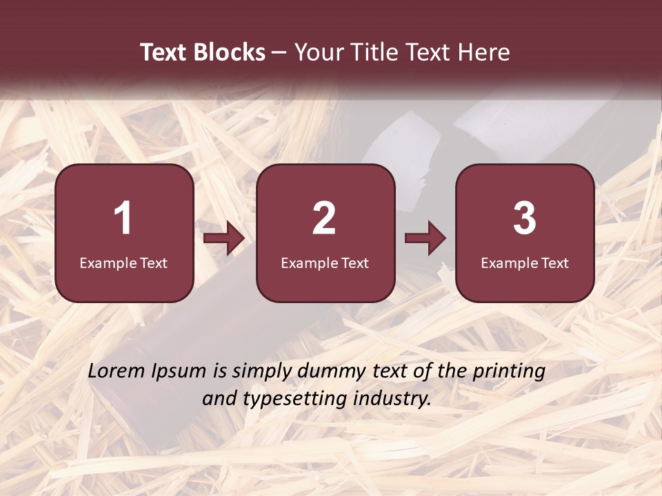 A Bottle Of Wine Sitting On Top Of Straw PowerPoint Template