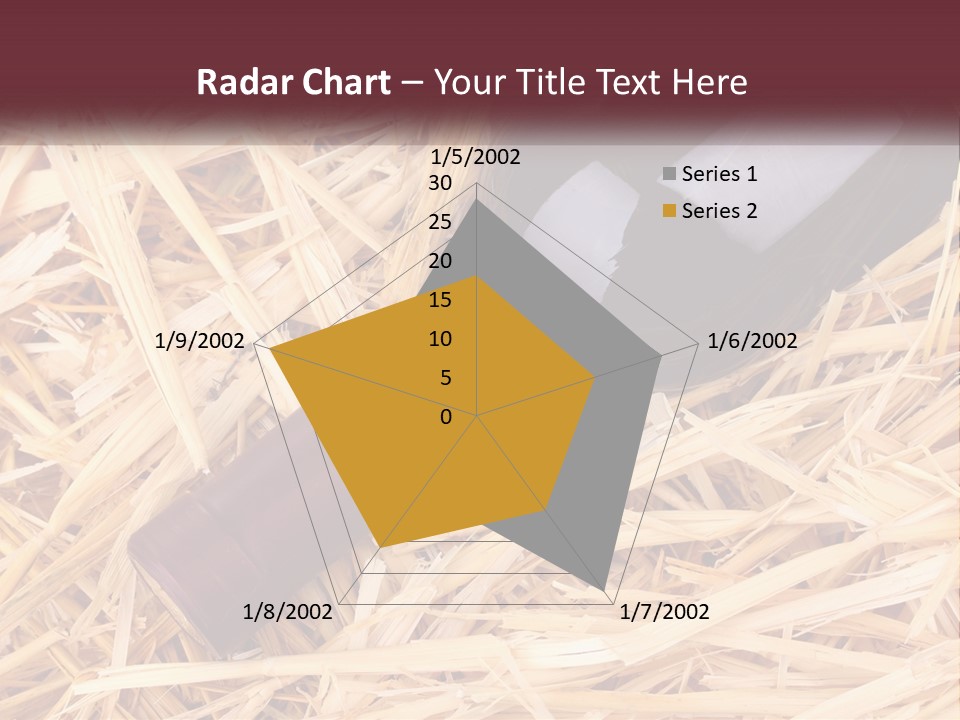 A Bottle Of Wine Sitting On Top Of Straw PowerPoint Template