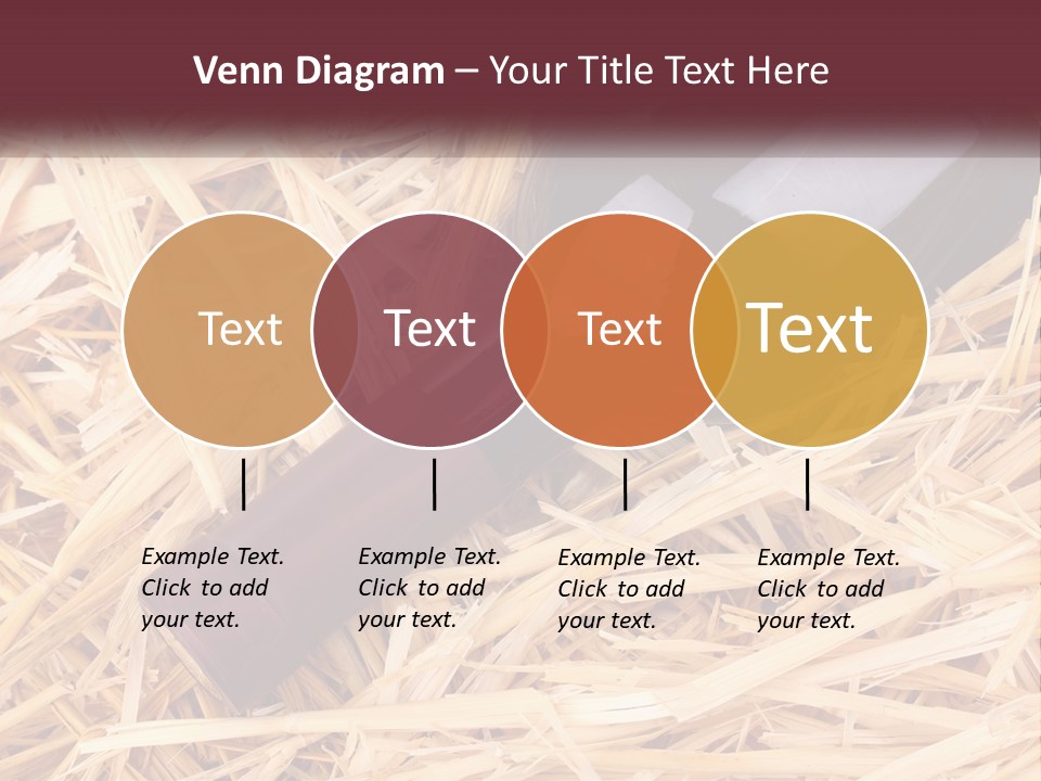 A Bottle Of Wine Sitting On Top Of Straw PowerPoint Template