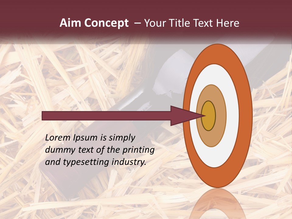 A Bottle Of Wine Sitting On Top Of Straw PowerPoint Template
